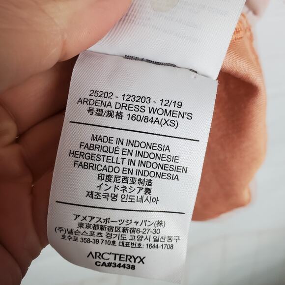 Arc'teryx Ardena Dress XS Pockets Short Sleeve Cotton Blend Lightweight Lt Pink - Picture 12 of 15